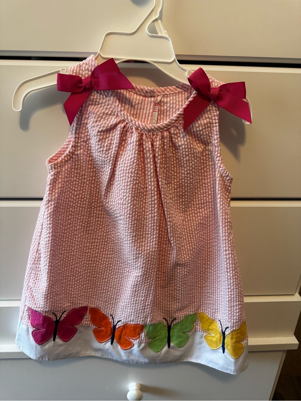 Good Lad Pink Striped Sundress with Bow Shoulder Straps